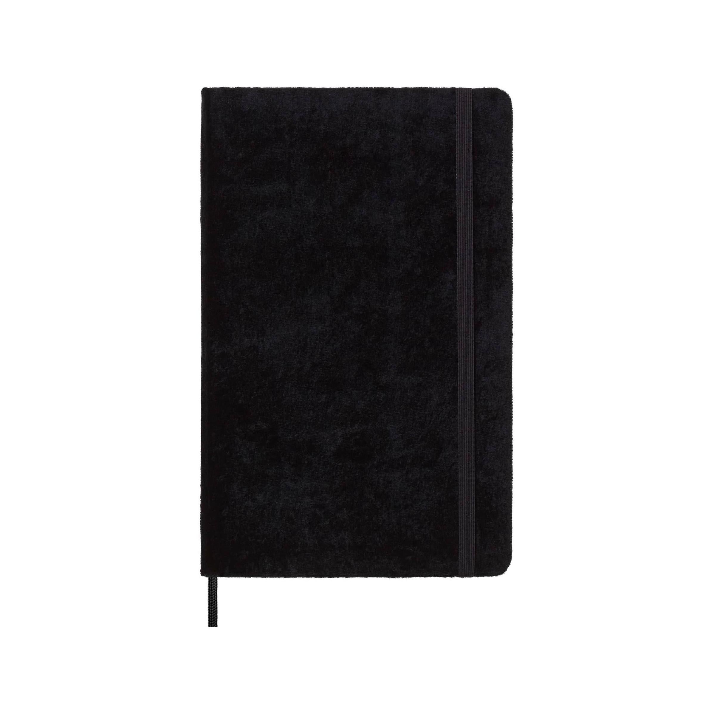 Textile Large 13X21 Notebook - Ruled Pages - Black