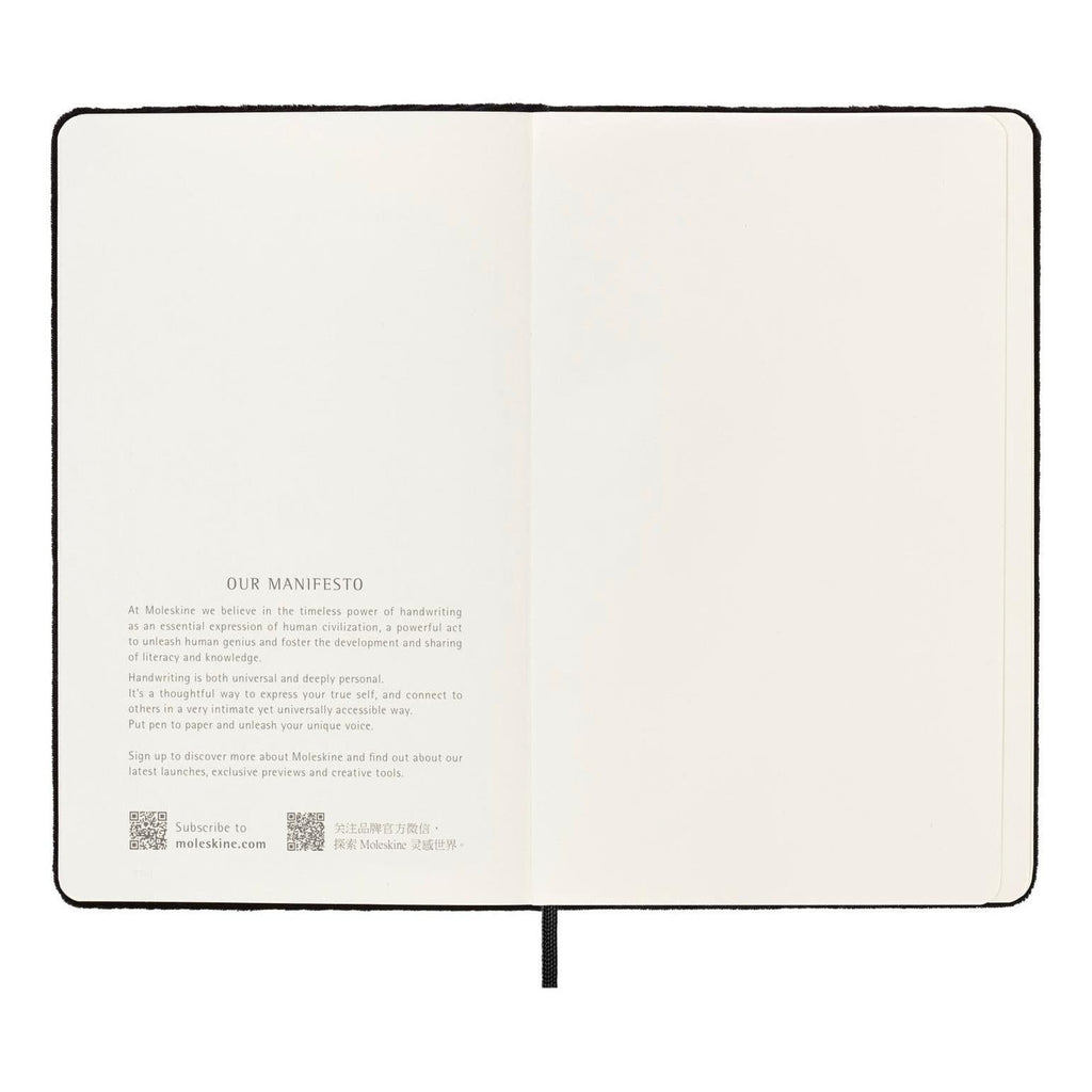 Textile Large 13X21 Notebook - Ruled Pages - Black