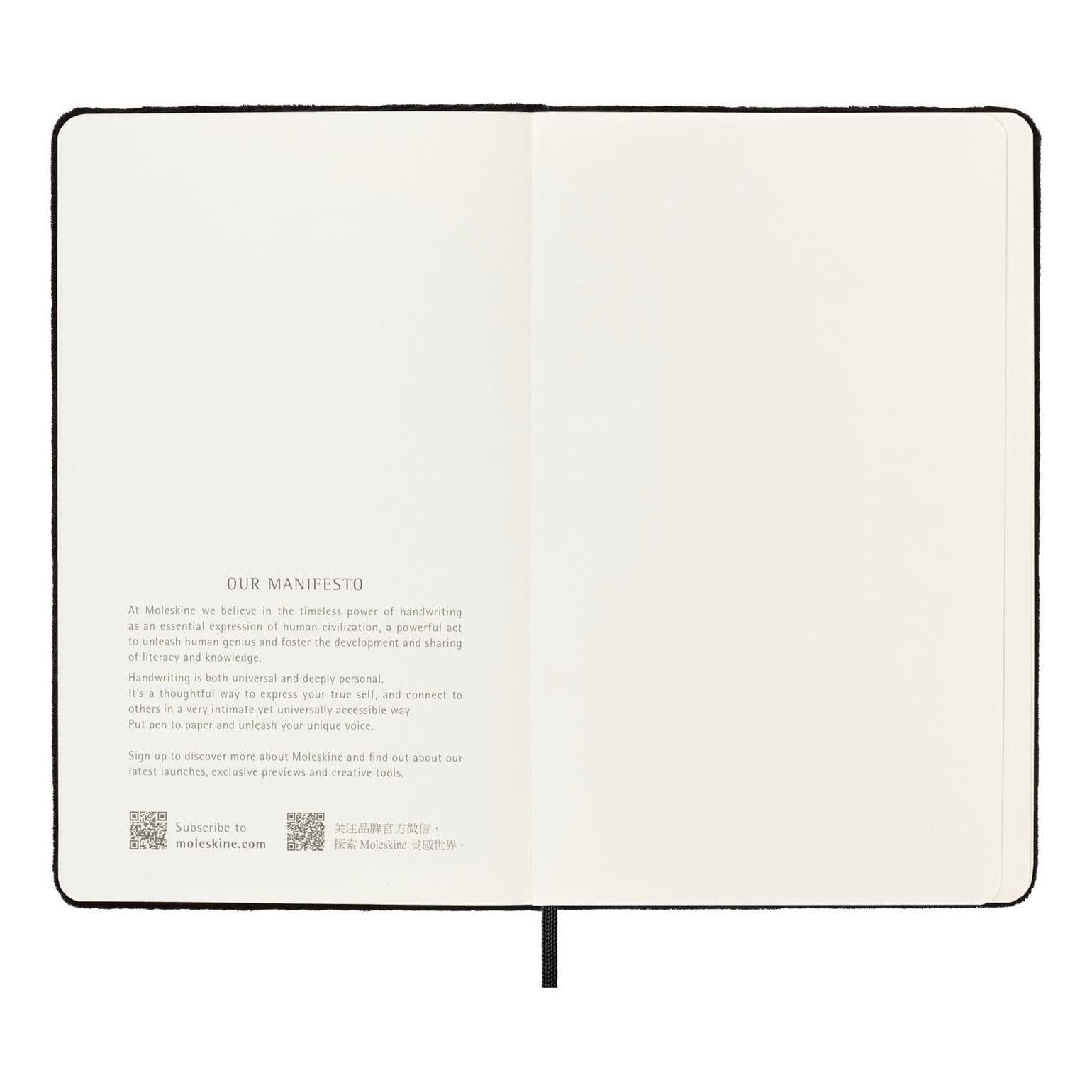 Textile Large 13X21 Notebook - Ruled Pages - Black
