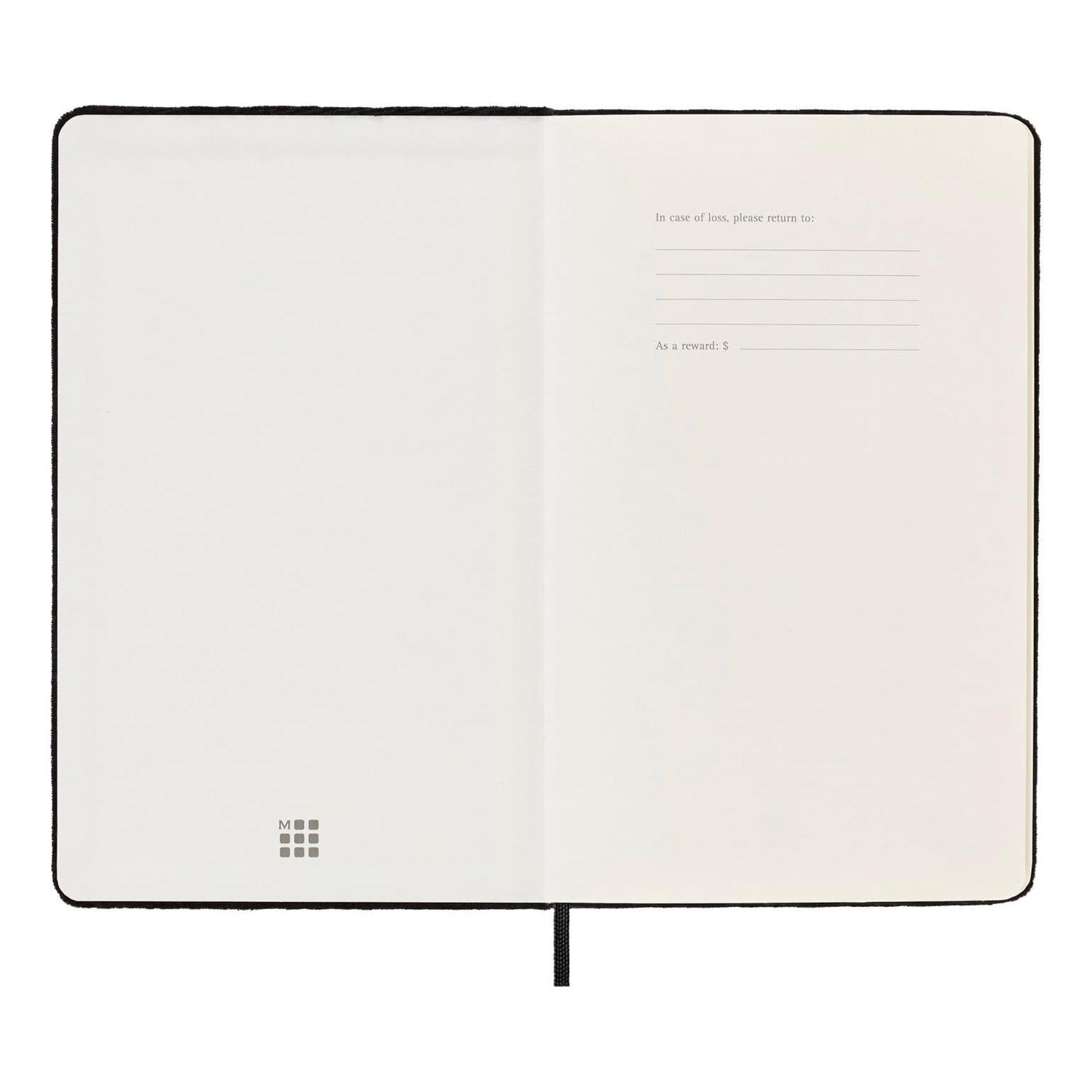 Textile Large 13X21 Notebook - Ruled Pages - Black