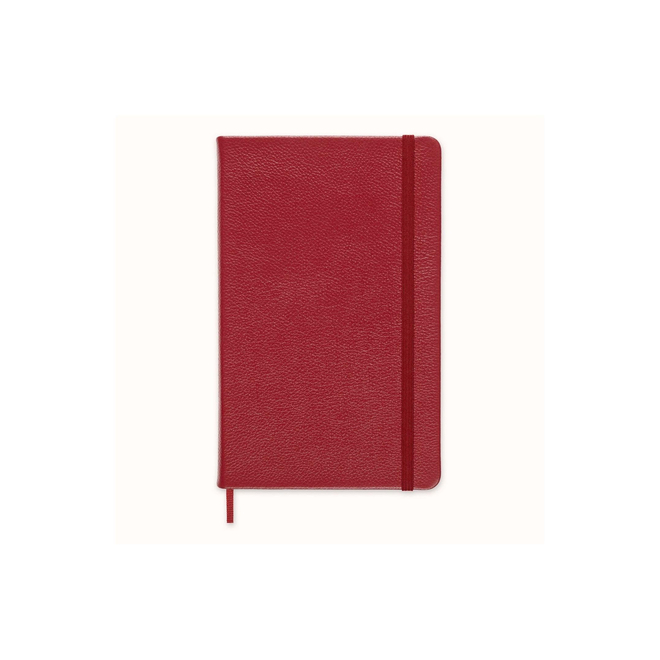 Textile Large Notebook 13x21 - Ruled Pages - Bordeaux Red