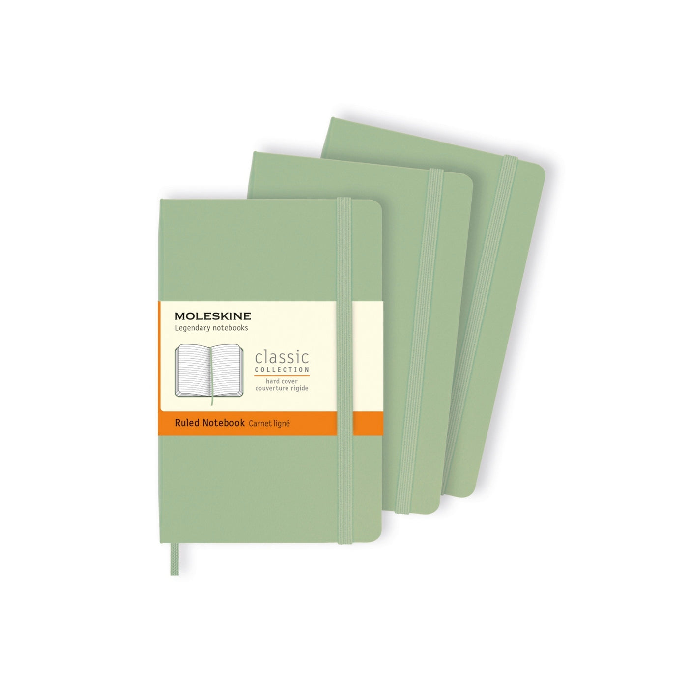 Carnet Classique Pocket 9X14 - Pages Lignées - Vert Saule
