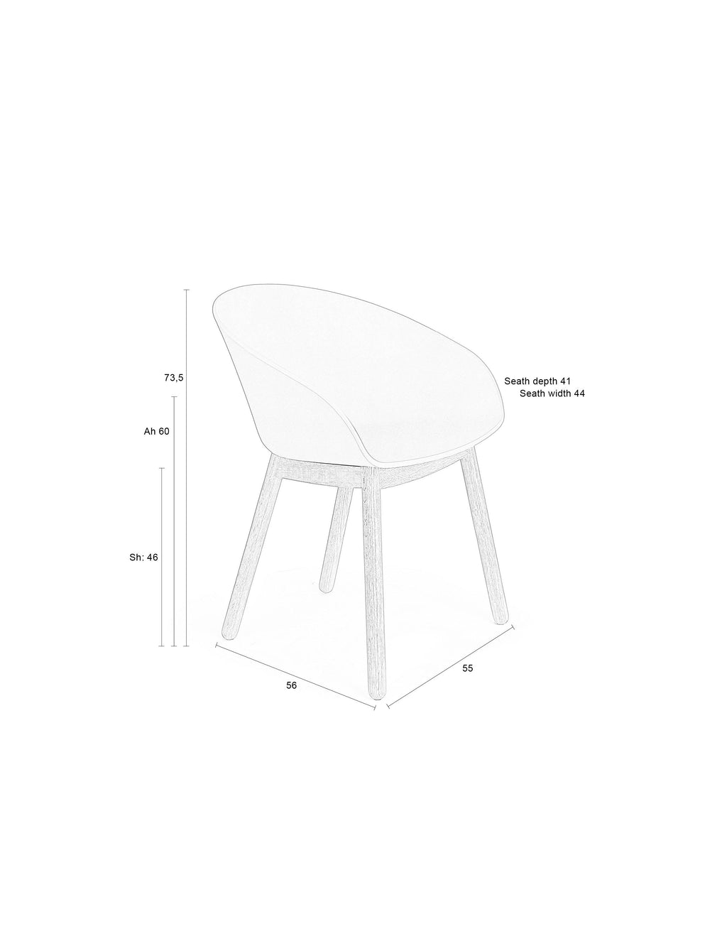 Void - Dining Room Armchair - Polypropylene Plastic - Black Oak