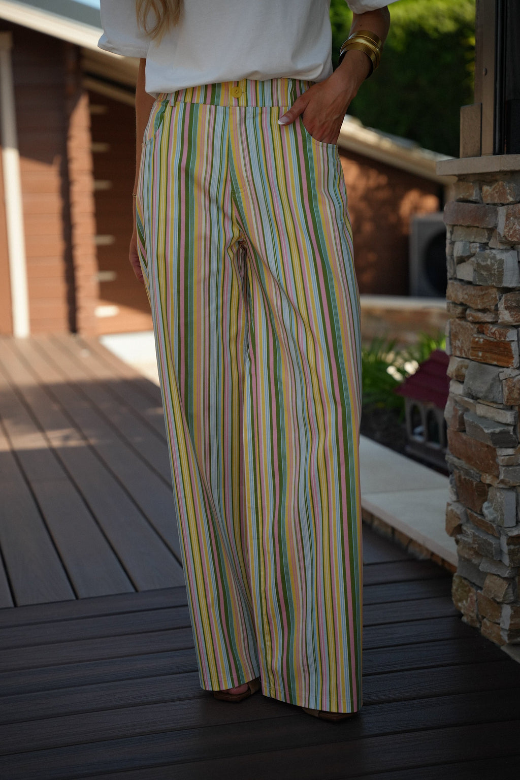 Pantalon Rayé Menssia - Coloré