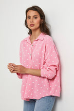 Camisa Rosa/Blanca - Mujer