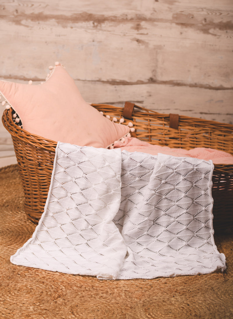 Couverture Plume 100% Coton - Blanc