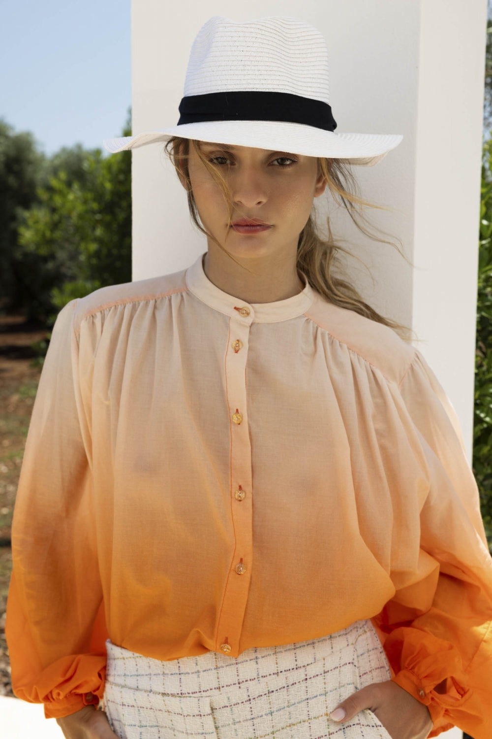 La Blouse Paola Tie And Dye Orange