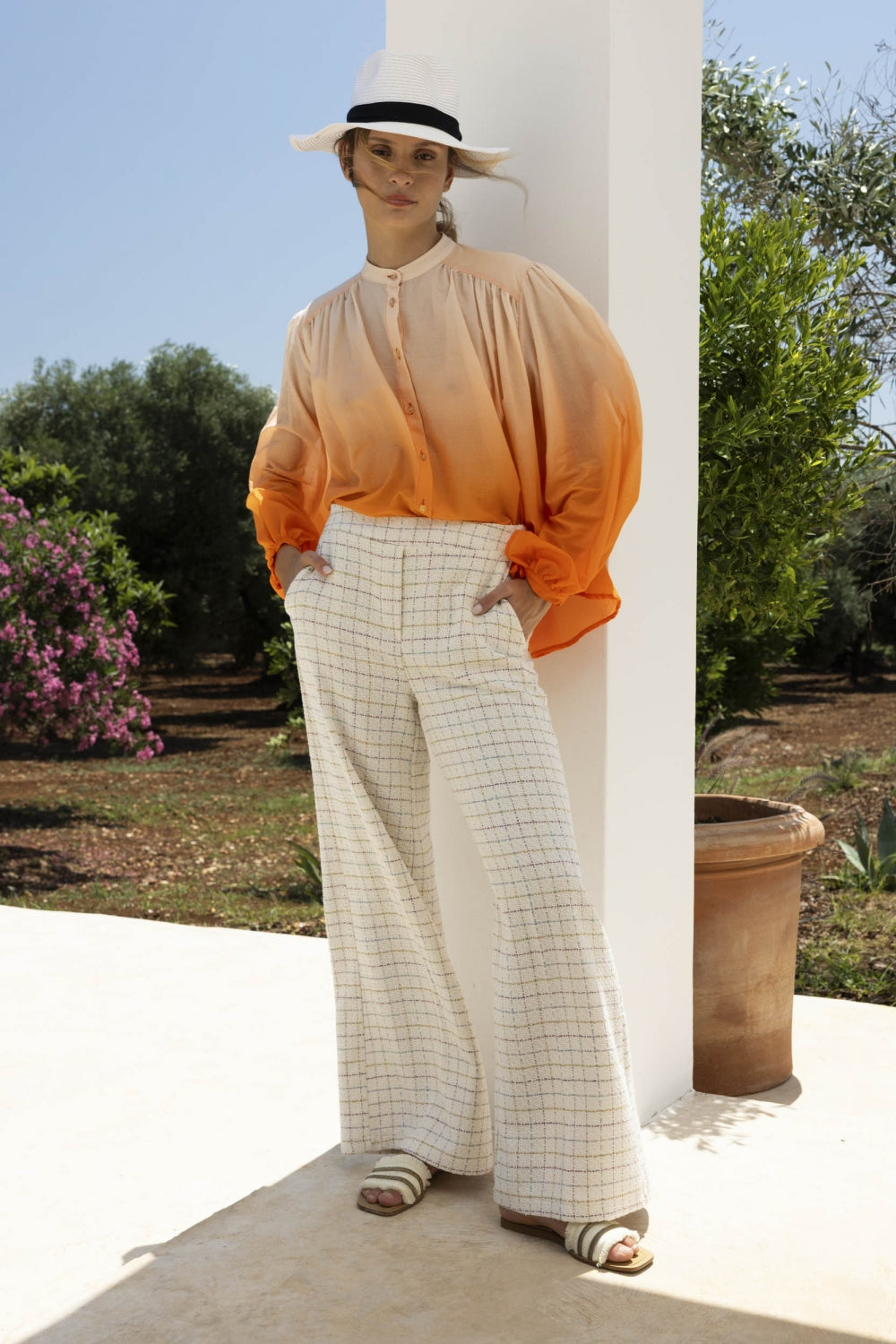 La Blouse Paola Tie And Dye Orange