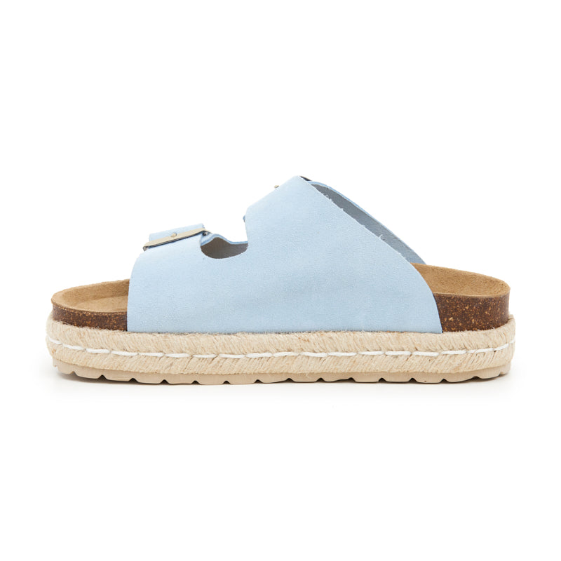 Sandalias plataforma azul - Mujer