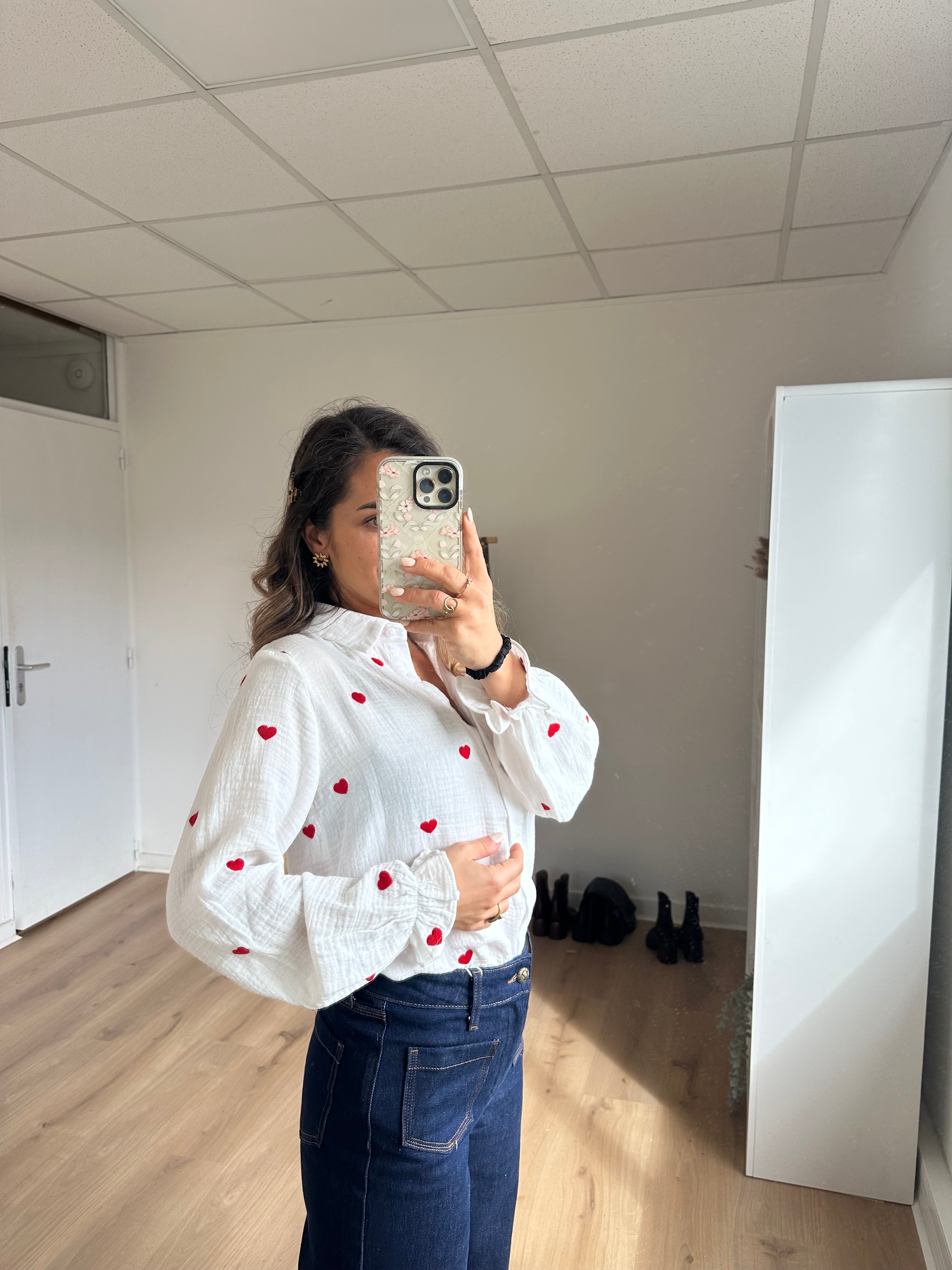 Victoire heart blouse in cotton gauze