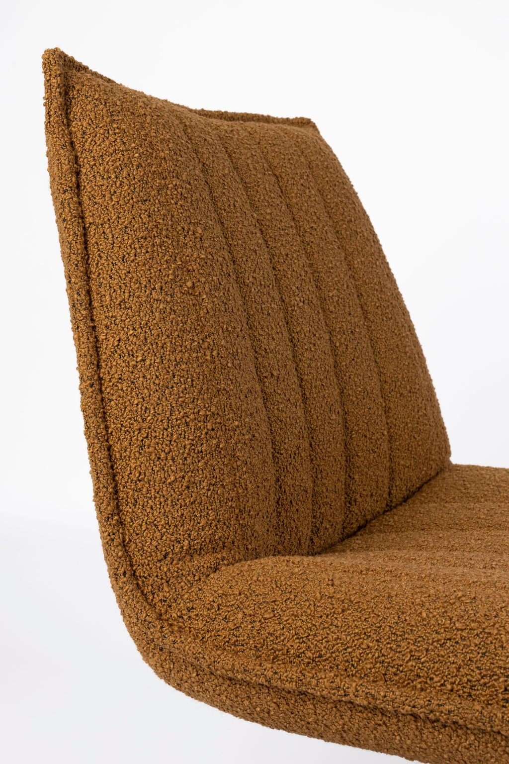 Jax Bouclé - Lounge Armchair - Fabric - Ochre/Brown