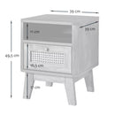 Palmo - Nightstand with 1 Rattan Front Drawer and 1 Niche - Light Wood