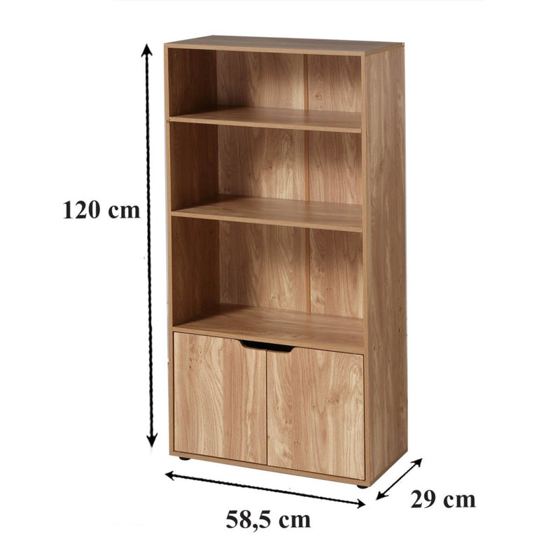 Étagère 3 Niveaux Et Rangement 2 Portes - Modu - Beige