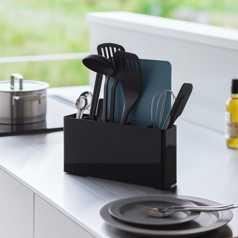 Support Pour Ustensiles De Cuisine & Planches À Découper - Tower - Noir
