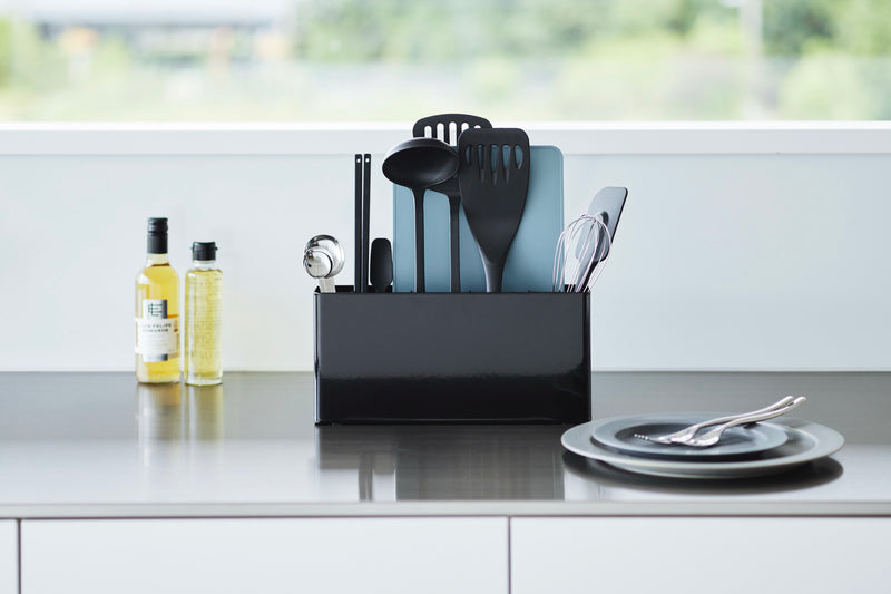 Support Pour Ustensiles De Cuisine & Planches À Découper - Tower - Noir