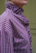 Clara Blouse Burgundy Stripe