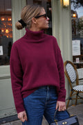 Timothée Turtleneck Sweater Burgundy