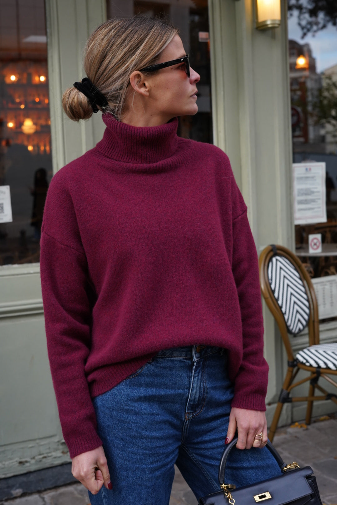 Timothée Turtleneck Sweater Burgundy