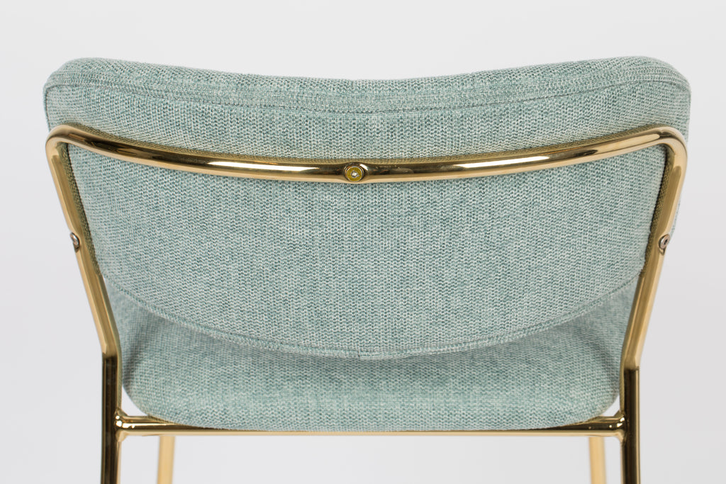 Jolien - Bar & Counter Stool - Fabric - Gold/Light Green