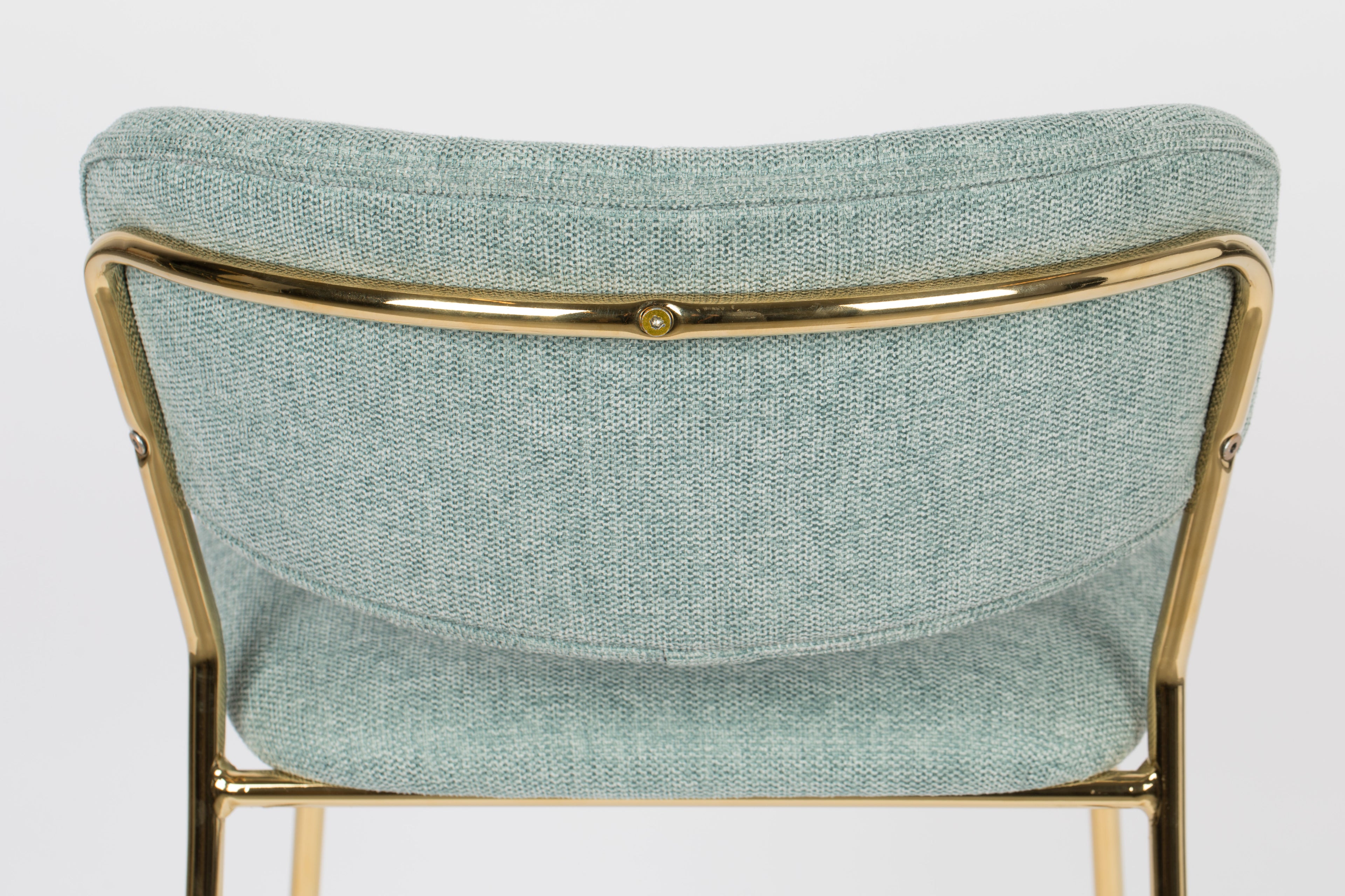 Jolien - Bar & Counter Stool - Fabric - Gold/Light Green