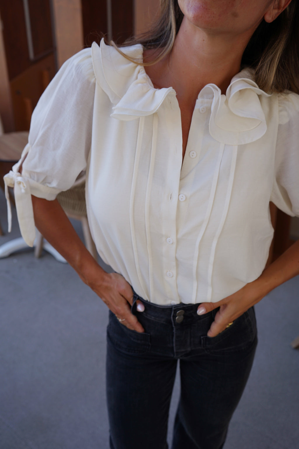 Mini Blouse Brune Beige