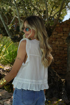 Blouse Brodée Ayem - Blanche