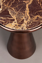 Mount M - Side Table - Aluminum - Brown/Black Marble