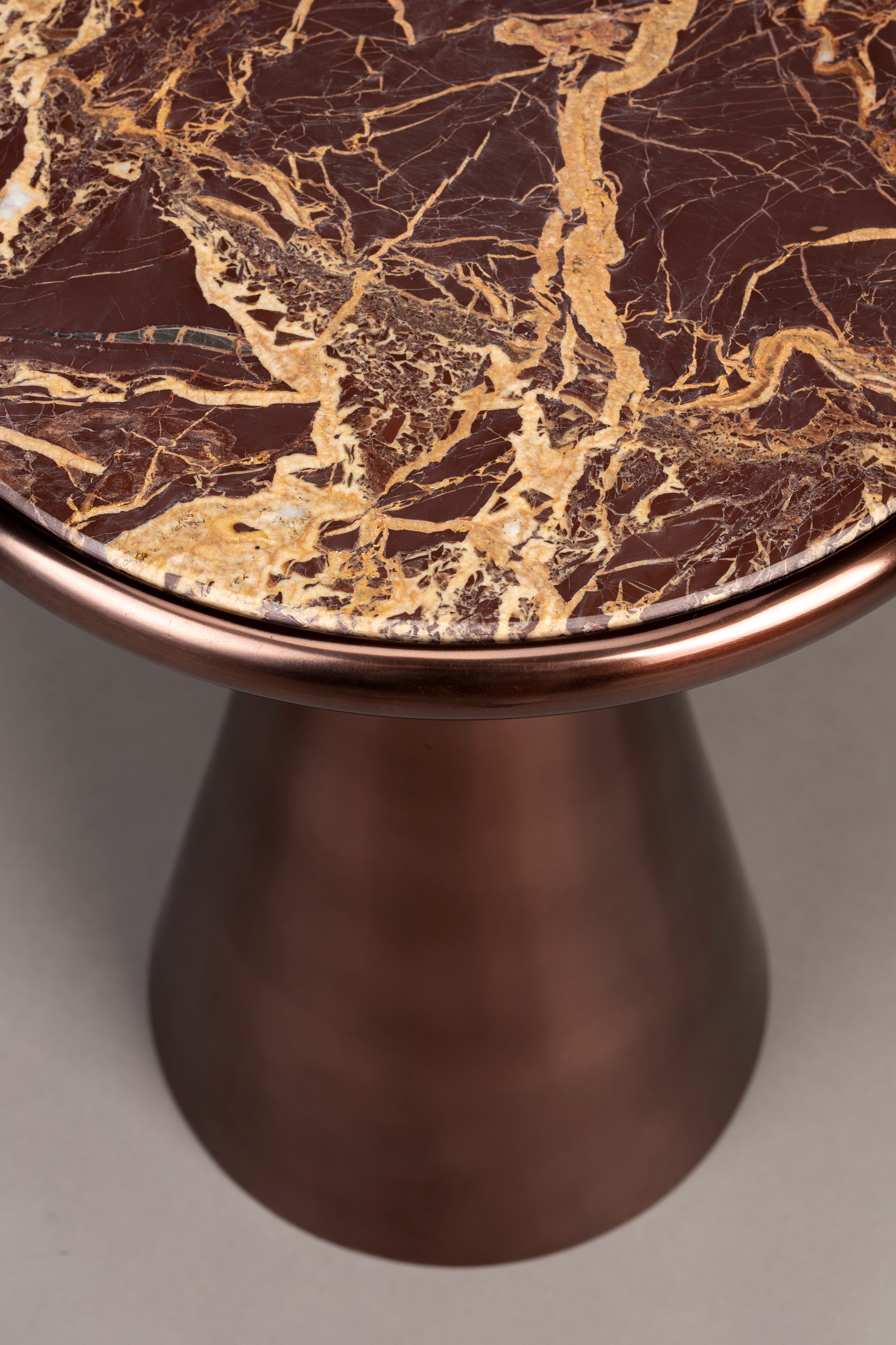 Mount M - Side Table - Aluminum - Brown/Black Marble