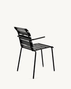 Aligned - Chaise À Accoudoirs - Aluminium - Noir