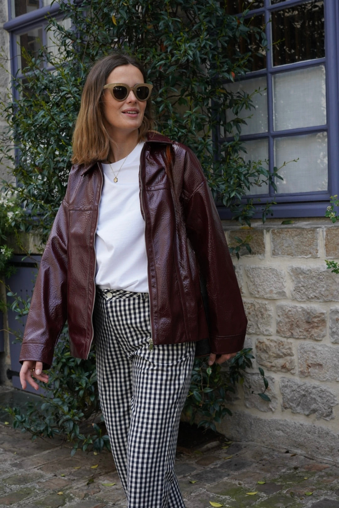 Bianca Vinyl Jacket Burgundy