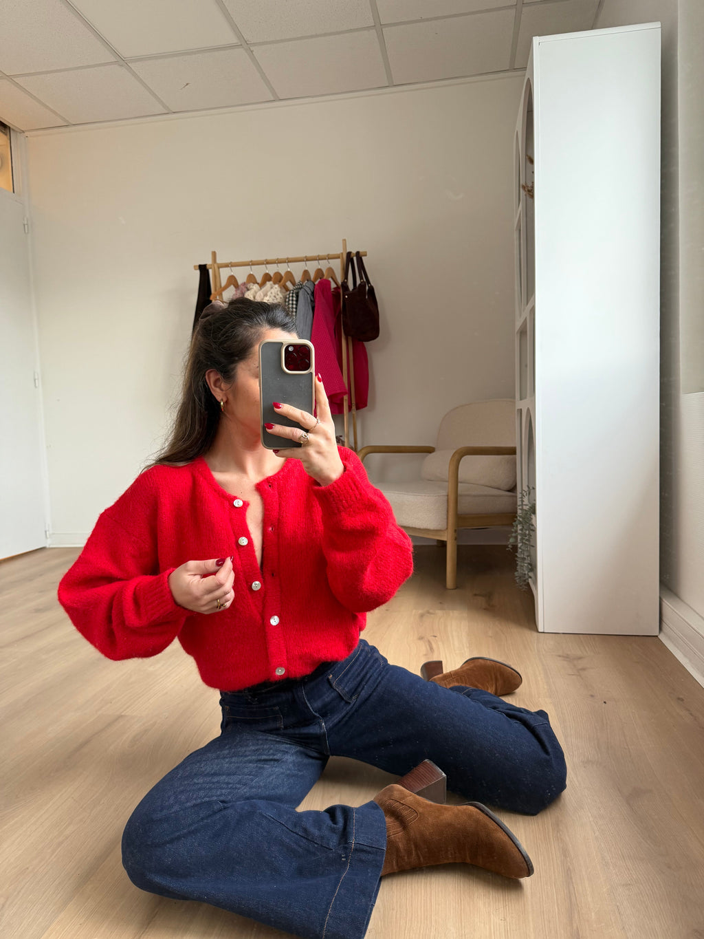 Charlie red cardigan