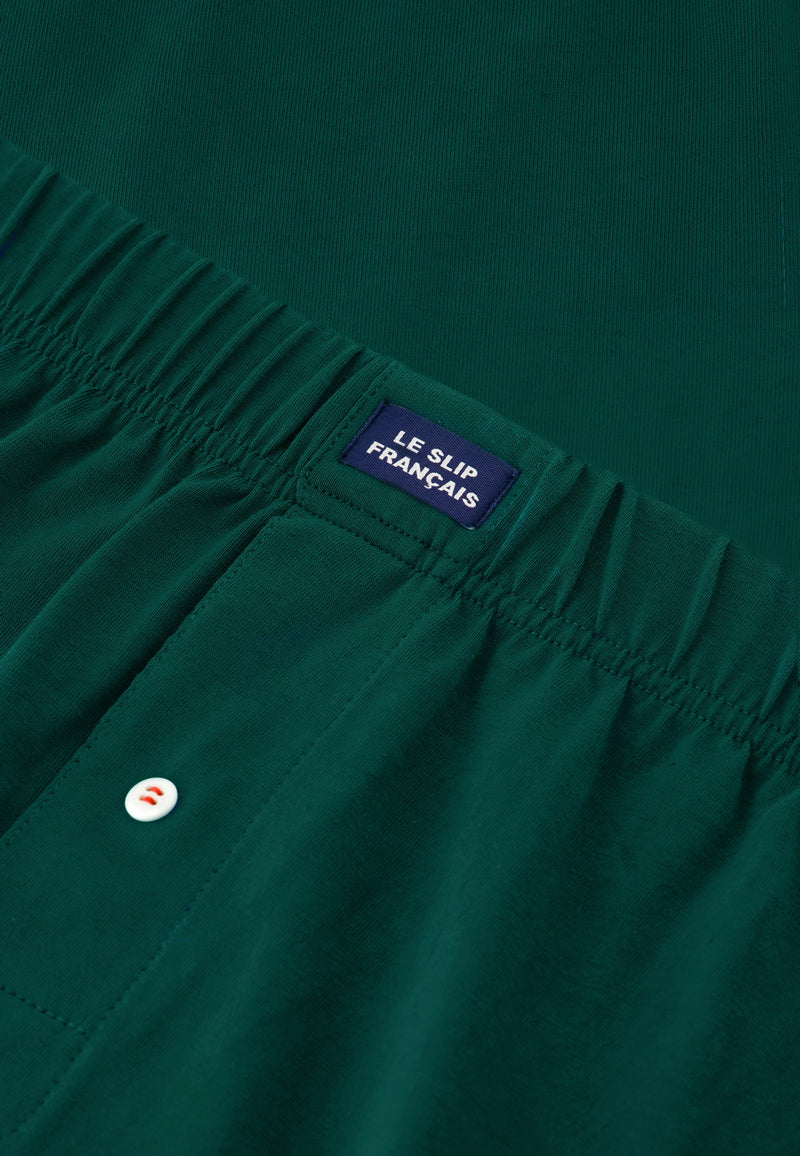 Caleçon Vert Sapin En Jersey De Coton - Fredo Vert Sapin