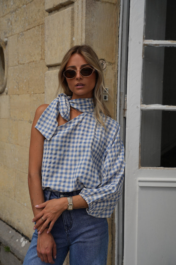 Blusa vichy Pearl - Blu