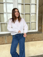 Gaia white mohair and wool knit