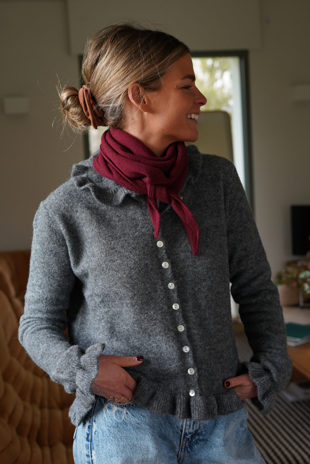 Max Maille Burgundy Scarf