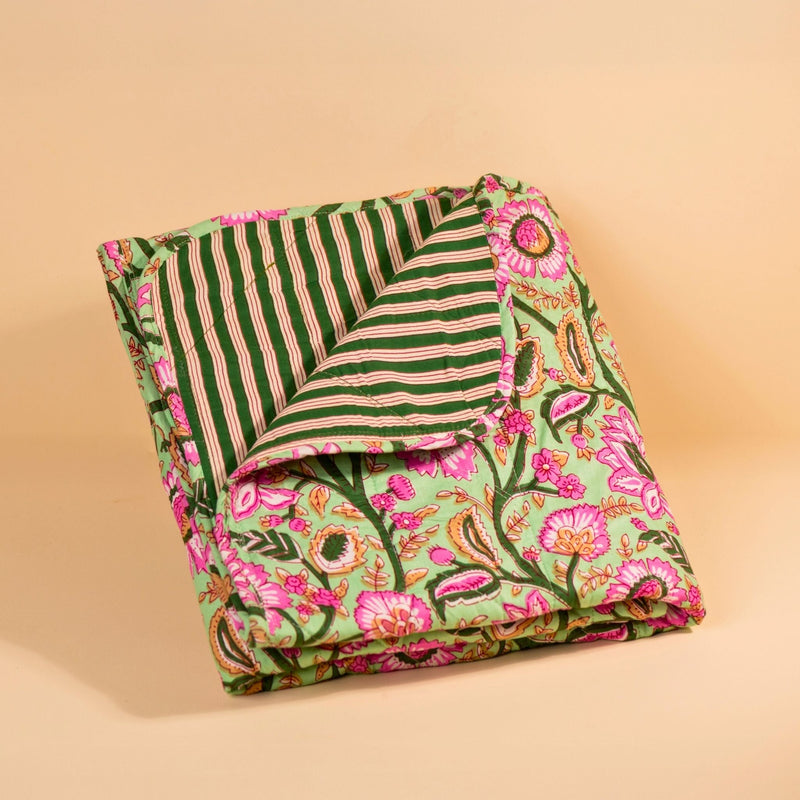 Couverture Bébé Ou Plaid Nur - Mint Floral