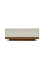 Rudolph - Banc 2 Places D'intérieur - Aluminium, Bois Et Tissu D'ameublement - Bone Cognac