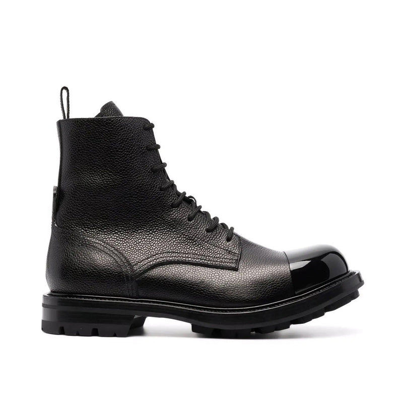 Bottes - Alexander Mcqueen Leather Lace Up  - Black