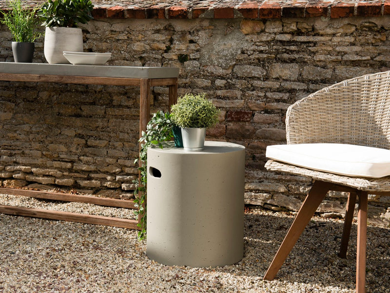 Hector - Table D'Appoint De Jardin - Béton - Gris