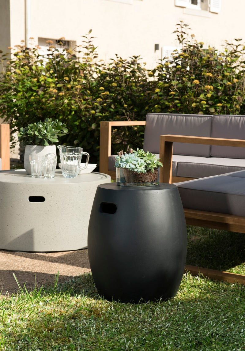 Hector - Table D'Appoint De Jardin - Béton - Noir