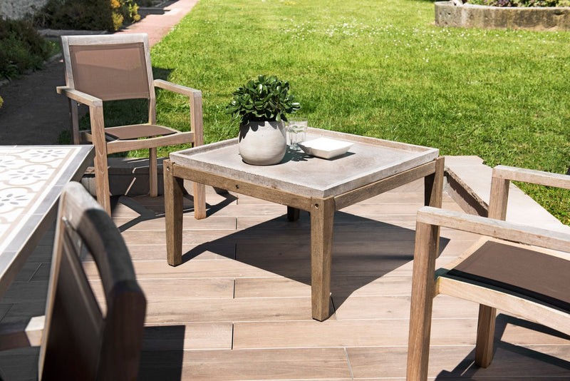 Hector - Table Basse De Jardin - Béton - Marron/Gris