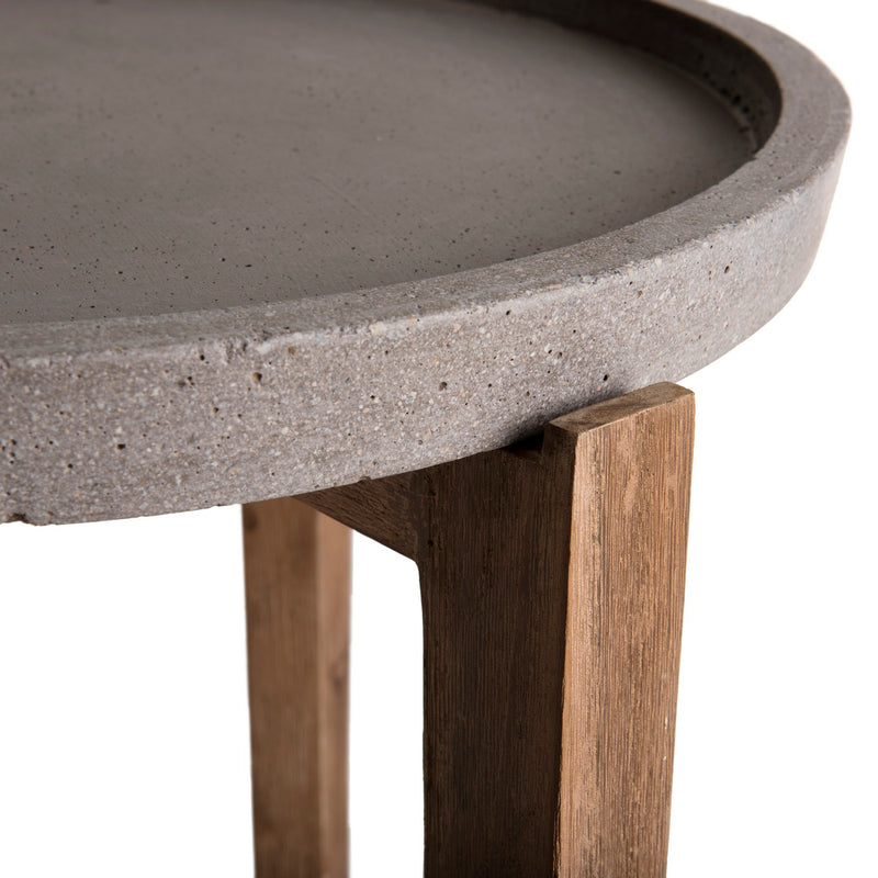 Hector - Table D'Appoint De Jardin - Béton - Taupe/Marron