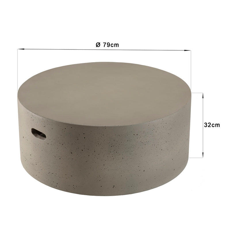 Hector - Table Basse De Jardin - Béton - Gris