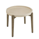 Hector - Table D'Appoint De Jardin - Béton/Acacia - Marron Vieilli/Beige