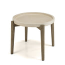 Hector - Table D'Appoint De Jardin - Béton/Acacia - Marron Vieilli/Beige