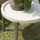 Hector - Table D'Appoint De Jardin - Béton/Acacia - Marron Vieilli/Beige