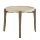 Hector - Table D'Appoint De Jardin - Béton/Acacia - Marron Vieilli/Beige
