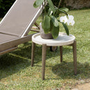 Hector - Table D'Appoint De Jardin - Béton/Acacia - Marron Vieilli/Beige