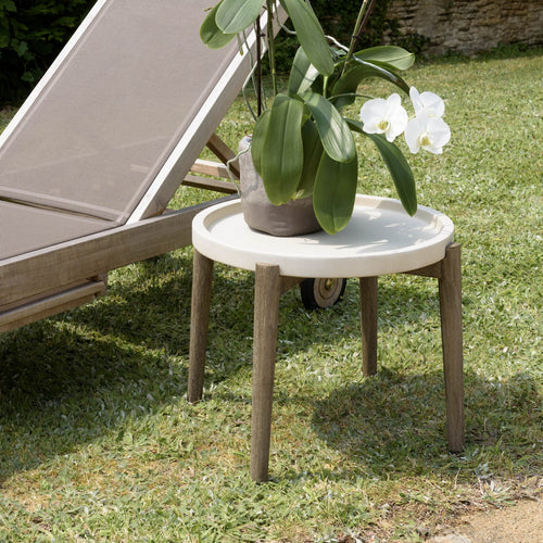 Hector - Table D'Appoint De Jardin - Marron Vieilli/Beige