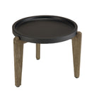 Hector - Table D'Appoint De Jardin - Acacia/Béton - Marron Vieilli/Noir